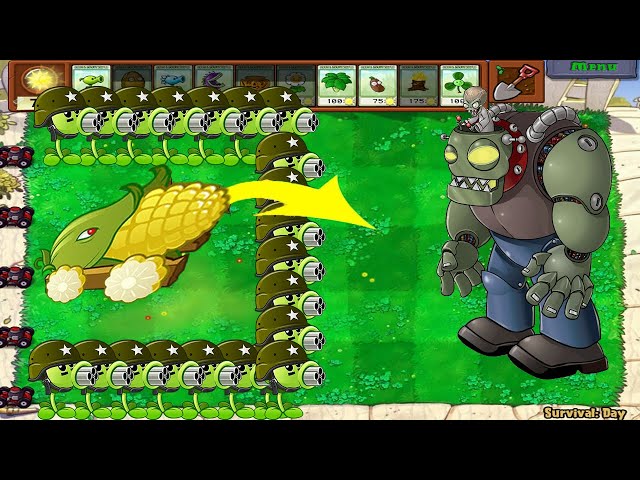 gatling pea,snowpea vs dr. zomboss - plants vs zombies battlez